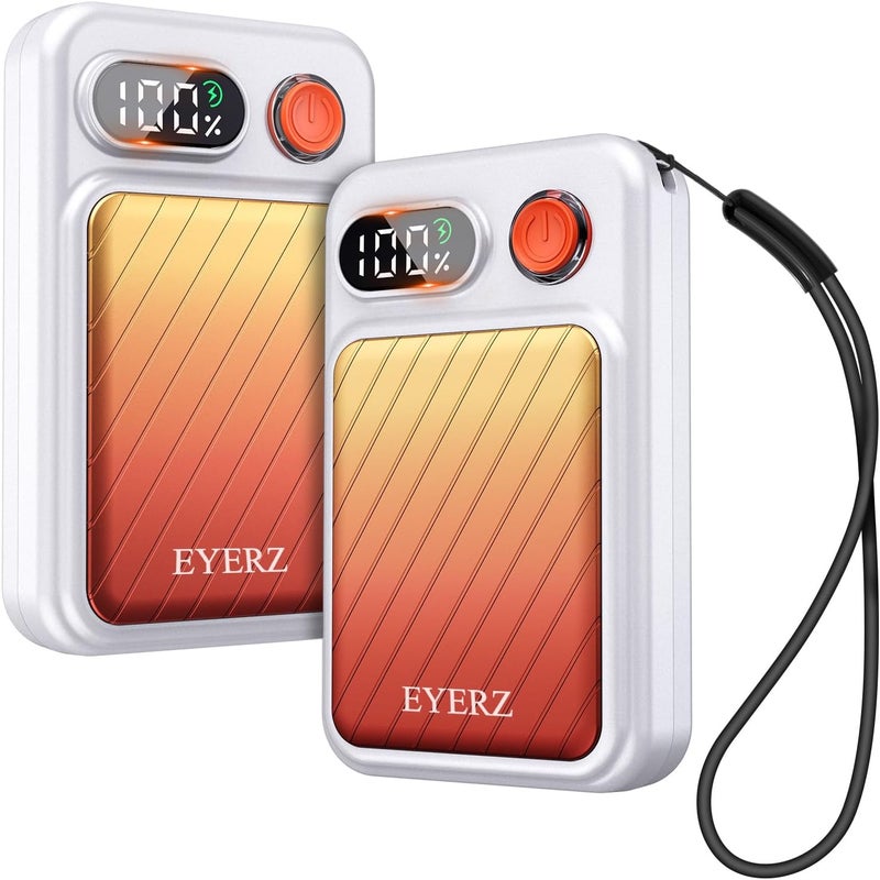 EYERZ Electric Hand Warmers Rechargeable 2 Pack, Magnetic AI Hand Warmers with LED Display & 4 Levels, Portable Pocket Heater, Gifts for Christmas, Camping, Golf, Raynauds, Hunting, Women & Men - Image 1